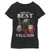 Dispicable Me Girls Minions Best Villiain Short Sleeve Tee T Shirt, Black, Large US view 1