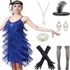 Women's Flapper Dress 1920s Gatsby Tassel Sway Dance Cocktail Dress with 20s (M, Only flapper dress Black Silver) view 1