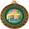 Citizenship Gold Duo Medal, 3" Citizenship Prizes, Citizen Trophy Medal Awards 100 Pack Prime view 2