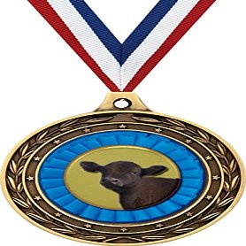 Angus Steer Gold Duo Medal, 3" Angus Cattle Prizes, Kids Animal Trophy Medal Awards 50 Pack
