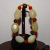 0.9" China Certified Nature Nephrite Hetian Jade Red Skin Beads Bangle Bracelets view 4
