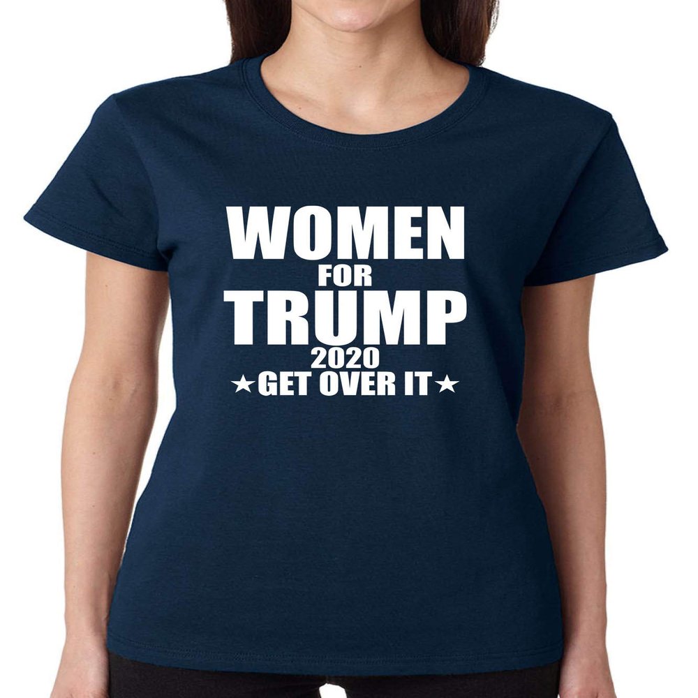 ALLNTRENDS Women's T Shirt Women for Trump 2020 USA Elections Support Tshirt (2XL, Navy Blue)