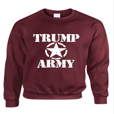 ALLNTRENDS Adult Sweatshirt Trump Army Love President Trump 2020 Support Top (XL, Maroon)