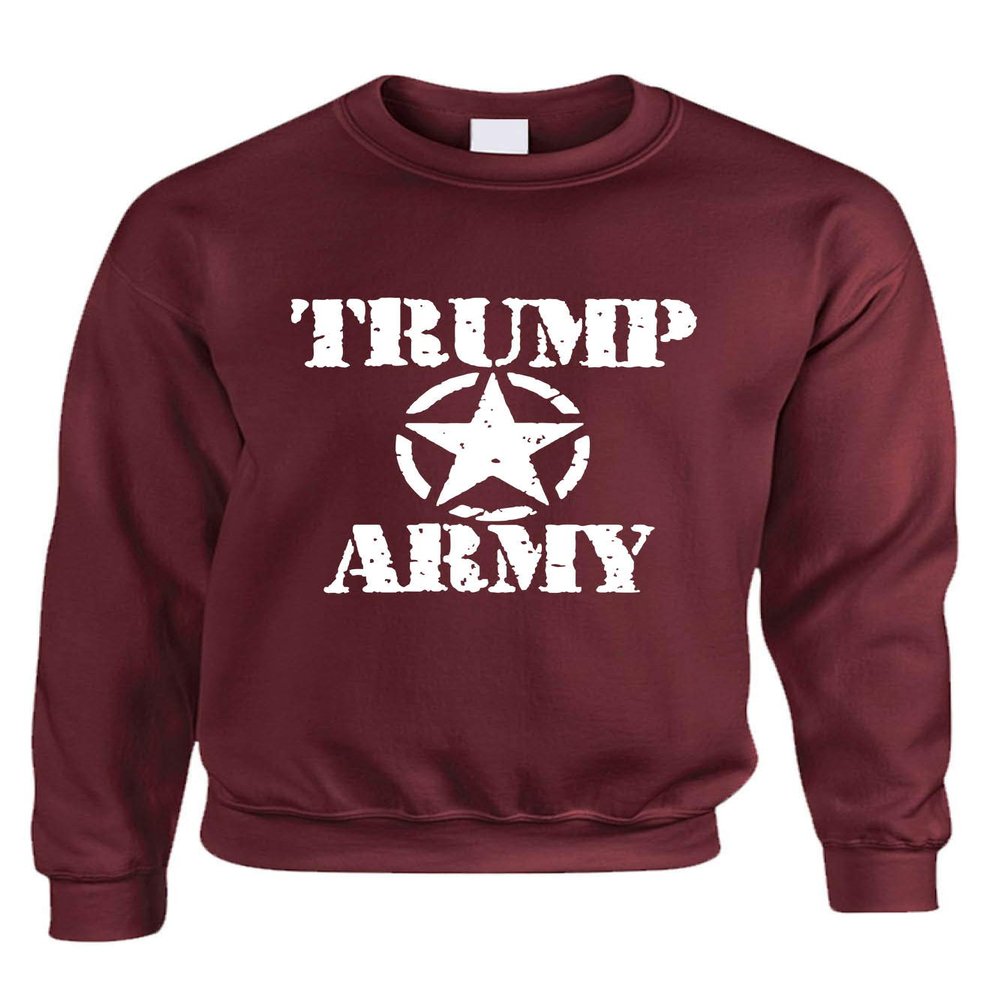 ALLNTRENDS Adult Sweatshirt Trump Army Love President Trump 2020 Support Top (XL, Maroon)