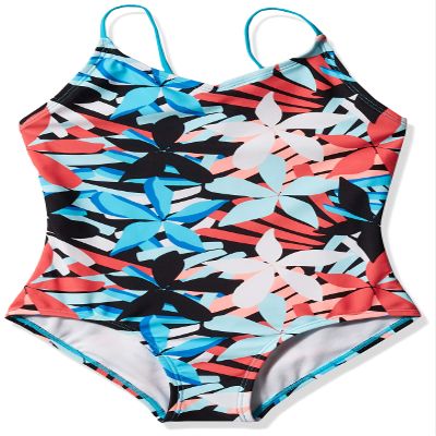 Kanu Surf Girls' Daisy Beach Sport 1-Piece Swimsuit, Rowan Blue, 2T