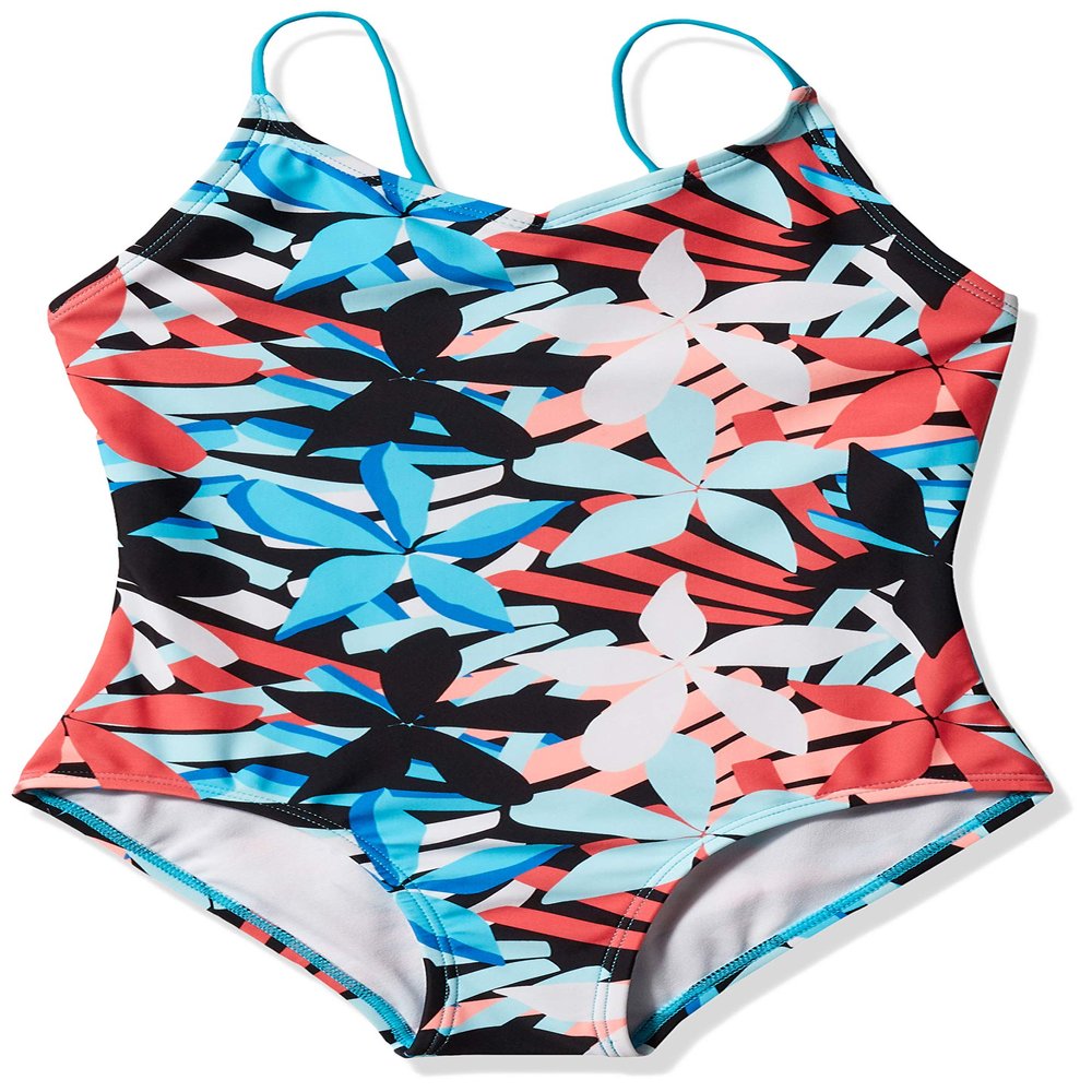 Kanu Surf Girls' Daisy Beach Sport 1-Piece Swimsuit, Rowan Blue, 2T