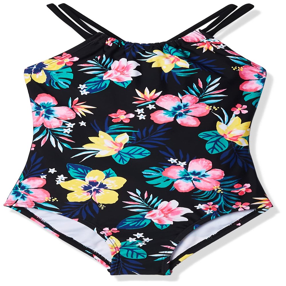 Kanu Surf Girls, Jasmine Beach Sport Halter One Piece Swimsuit, Brooke Black, 6X