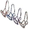 Adjustable 3-Ply Embroidered Diamond Print Nylon Halter (Blue) view 1