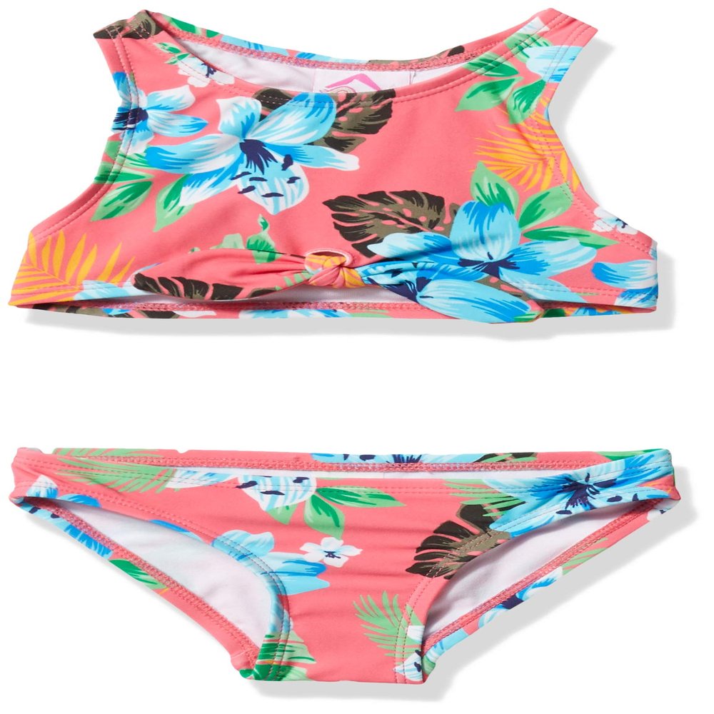 Kanu Surf Girls, Addie UPF 50+ Beach Sport Racer Bikini 2-Piece Swimsuit, Peggy Coral, 4