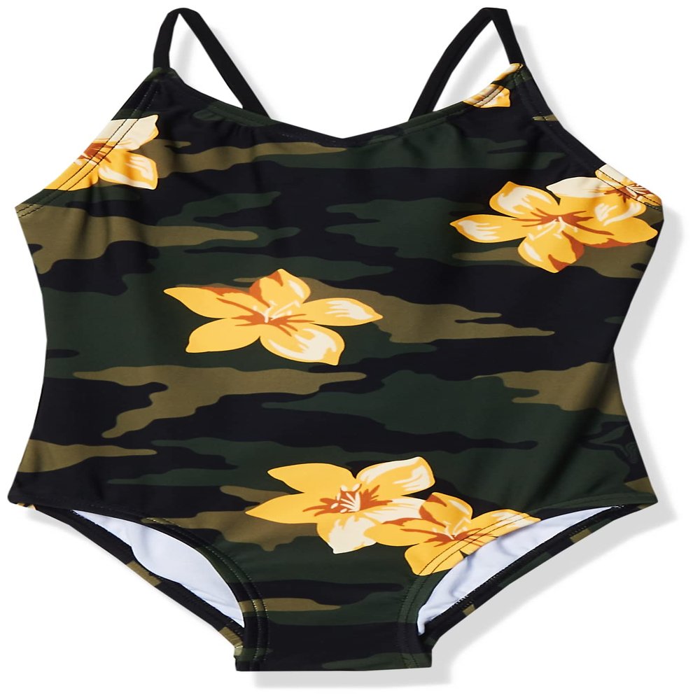 Kanu Surf Girls' Daisy Beach Sport 1-Piece Swimsuit, Rylie Army Green, 10