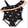 Kanu Surf Girls' Morgan Floral Ruffle 1-Shoulder 1-Piece Swimsuit, Addie Black, 8 view 2