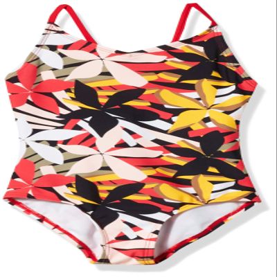 Kanu Surf Girls' Daisy Beach Sport 1-Piece Swimsuit, Rowan Multi, 2T