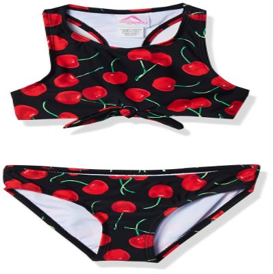 Kanu Surf Girls, Addie UPF 50+ Beach Sport Racer Bikini 2-Piece Swimsuit, Addie Black, 12
