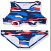 Kanu Surf Girls, Addie UPF 50+ Beach Sport Racer Bikini 2-Piece Swimsuit, American Dream Flag, 12 view 1
