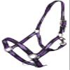 Adjustable 3-Ply Embroidered Diamond Print Nylon Halter (Purple) view 1