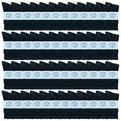 48 Pairs Of Yacht & Smith Mens Wholesale Bulk Cotton Socks, Athletic Sport Socks Shoe Size 8-12 (Black)