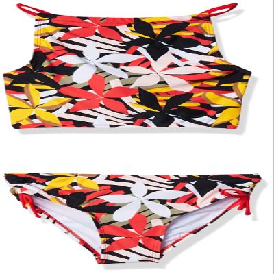 Kanu Surf Girls, Daisy UPF 50 Beach Sport Halter Tankini 2-Piece Swimsuit, Rowan Multi, 7