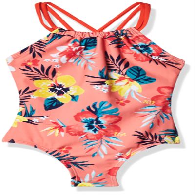 Kanu Surf Girls, Jasmine Beach Sport Halter One Piece Swimsuit, Brooke Coral, 12