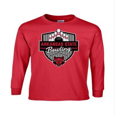 Arkansas State University Red Wolves NCAA Bowling Badge Long Sleeve T-Shirt