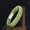 2.2" China Certified Nature Hetian Nephrite Jade Women's Light Green Bangle Bracelet 5799 view 4