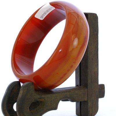 2.3" China Certified Nature Red Chalcedony Jade Women's Bangle Bracelets 6445