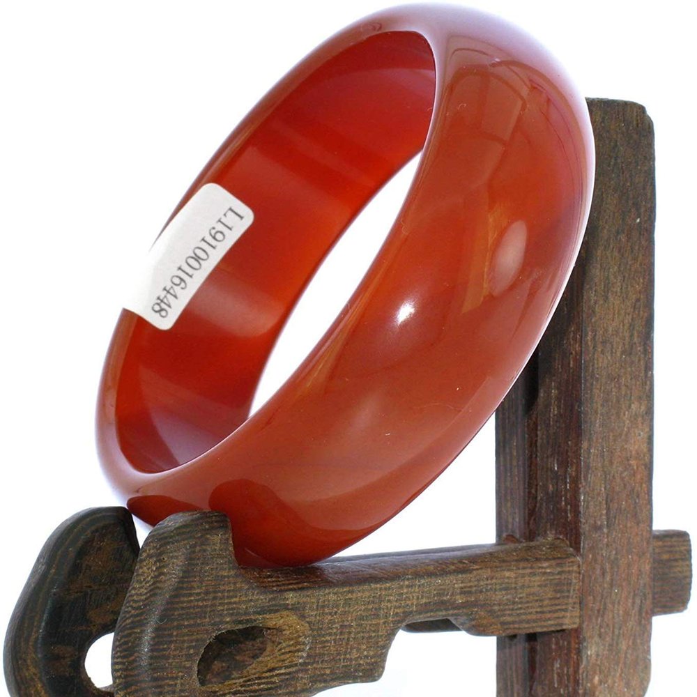 2.4" China Certified Nature Red Chalcedony Jade Women's Bangle Bracelets 6448