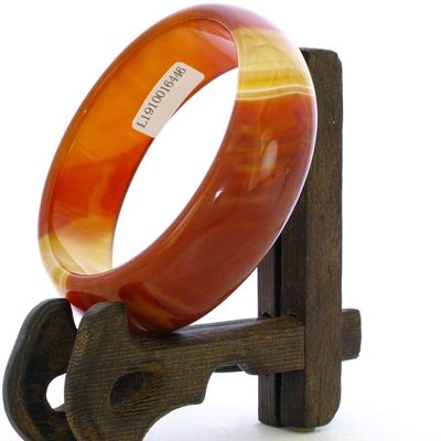 2.3" China Certified Nature Red Chalcedony Jade Women's Bangle Bracelets 6446