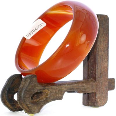 2.4" China Certified Nature Red Chalcedony Jade Women's Bangle Bracelets 6451