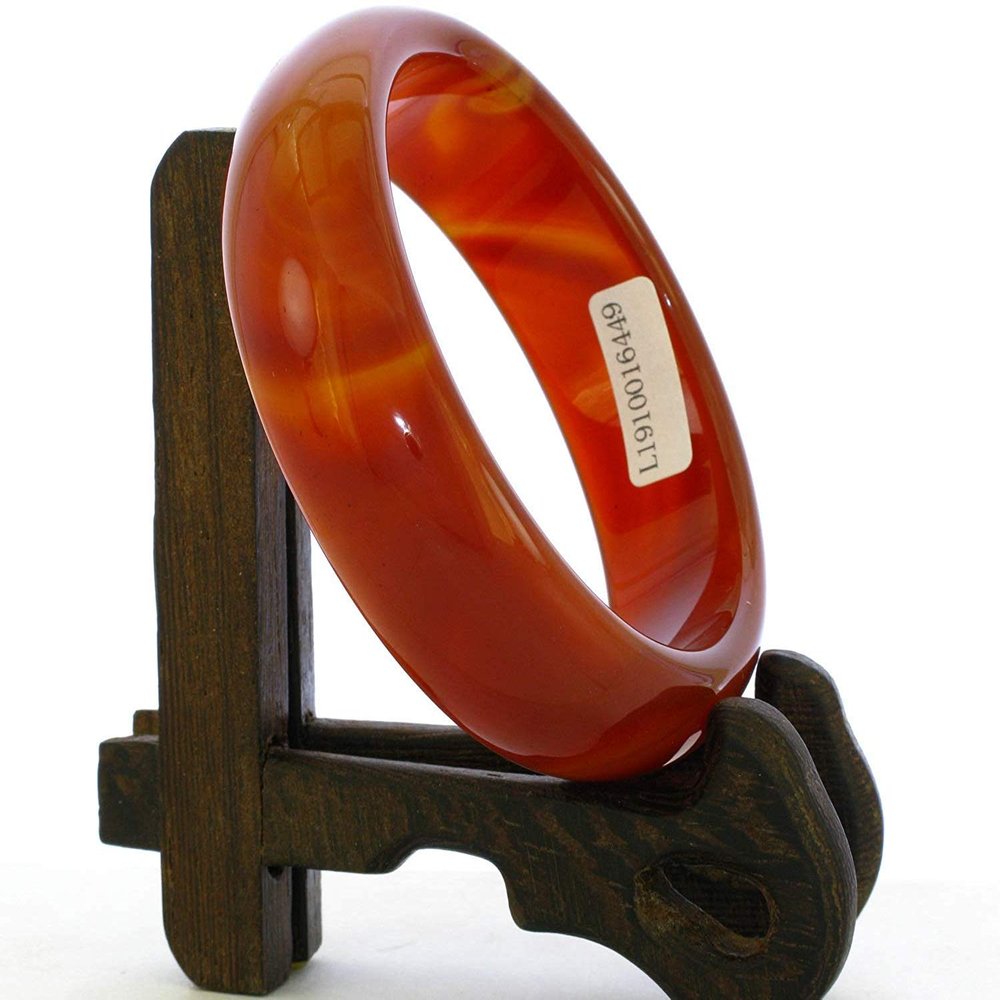 2.4" China Certified Nature Red Chalcedony Jade Women's Bangle Bracelets 6449