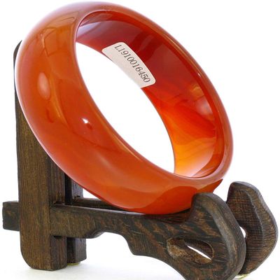 2.4" China Certified Nature Red Chalcedony Jade Women's Bangle Bracelets 6450
