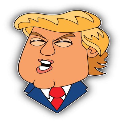 Zirni Donald Trump Face Cartoon Sticker Art Decal