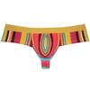 OROCOJUCO Men's Brazilain Bikini Boxers Thong Underwear Guys Hipster Swim Tangas 1/3 Back Coverage Trunks Big Stripes M view 1