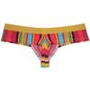 OROCOJUCO Men's Brazilain Bikini Boxers Thong Underwear Guys Hipster Swim Tangas 1/3 Back Coverage Trunks Big Stripes M view 3