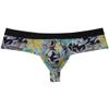 OROCOJUCO Men's Brazilain Bikini Boxers Thong Underwear Guys Hipster Swim Tangas 1/3 Back Coverage Trunks Yellow Hibiscus XL view 1