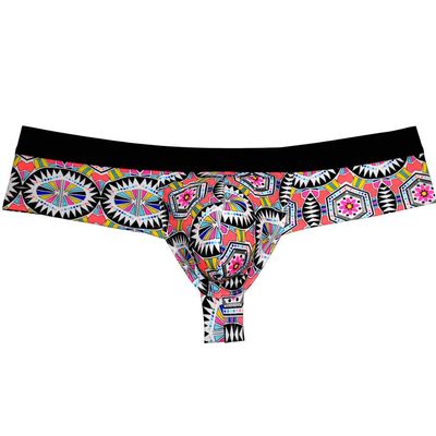 OROCOJUCO Men's Brazilain Bikini Boxers Thong Underwear Guys Hipster Swim Tangas 1/3 Back Coverage Trunks Compass XL