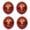 CW Crown Professional Match Quality Cricket Balls Club Cricket Set Red Leather Balls Four Piece II 4 Piece Ball Adults 4 Part Leather Balls Red Youth, Boys Men view 1