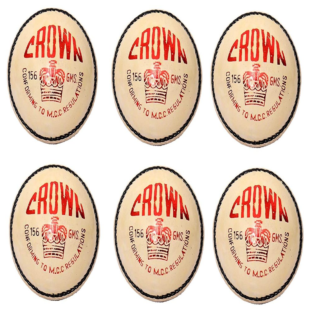 CW Crown White Cricket Season Ball 4 Piece Water Proof Leather Pack of 12 Men