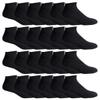 24 Pairs Of Yacht & Smith Mens Wholesale Bulk No Show Ankle Socks, Cotton Sport Athletic Socks - Size 10-13 (Black) view 1