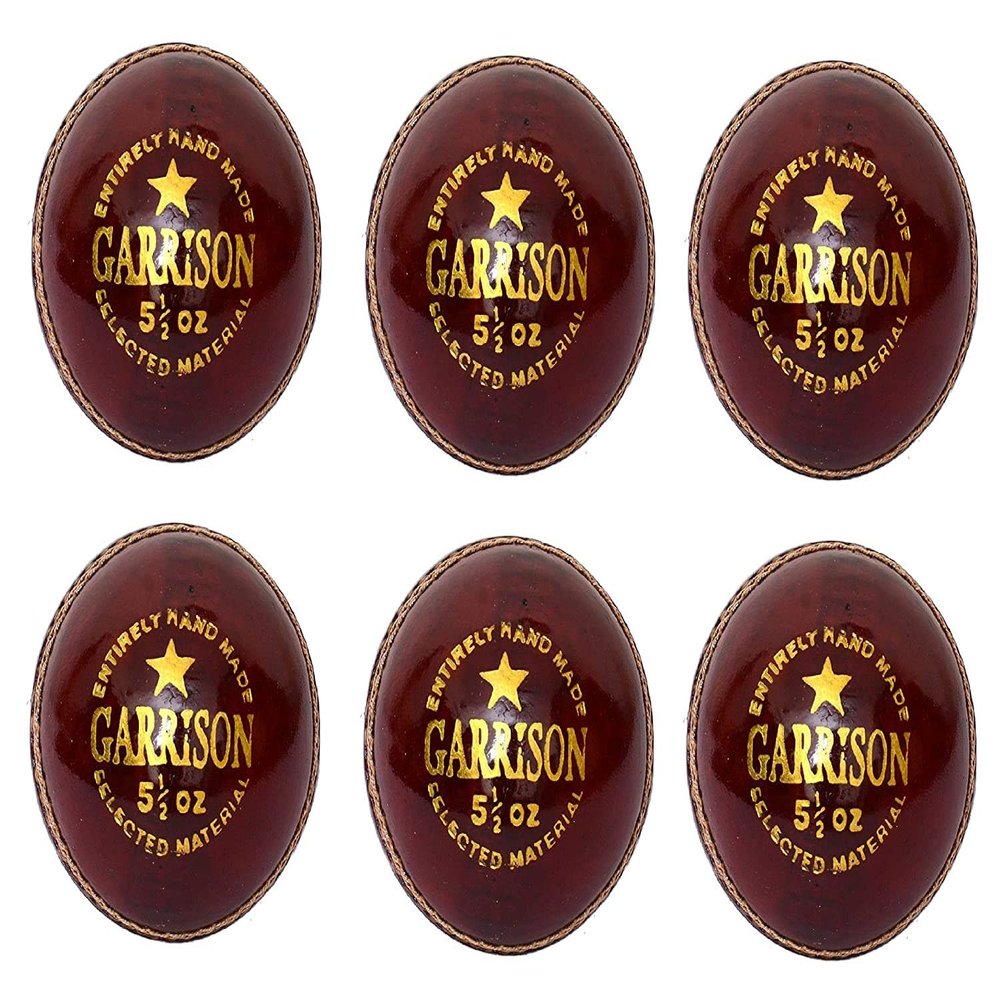 CW Garrison Premium Grade Red Leather Cricket Ball Leather 4 Piece Ball Pack of 12 Day Night Match Cricket Ball Youth Adult Senior Hard Leather Ball Cork Balls Cork Inner Ball