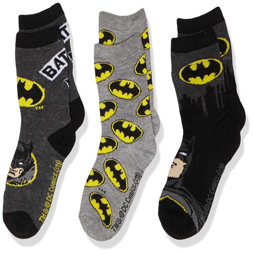 BATMAN Boys Bat Signal 3 Pack Crew Socks