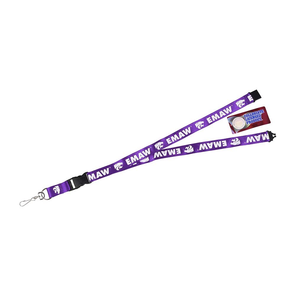 NCAA Kansas State Wildcats Unisex Lanyard Tagline EMAW Purple C, One Size
