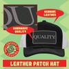 World's Okayest Diesel-Mechanic Helper - Leather Black Patch Engraved Trucker Hat, Heather-White, One Size view 2