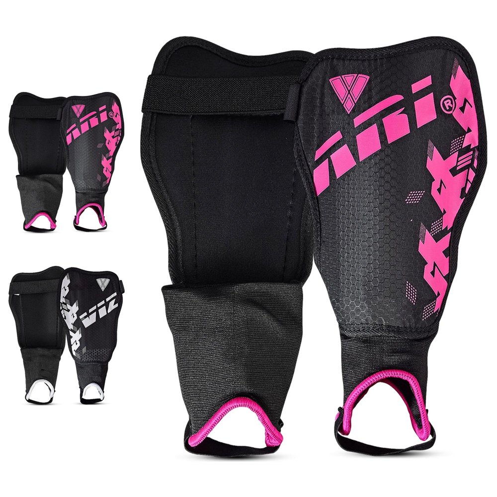 Vizari Napoli Youth Soccer Shin Guards for Boys and Girls - Pink/Silver, Medium | Stylish Design Football Shin Pads with Unique PP Textured Flexes Material for Superior Comfort and Protection