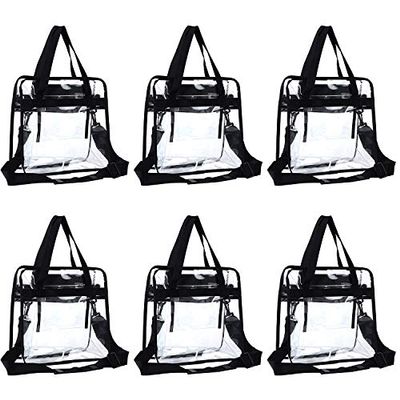 NuFazes Clear Tote Bag Stadium Approved - Adjustable Strap Use As Messenger Bag- Six Pack