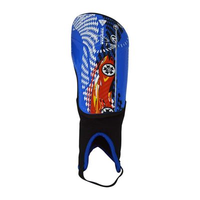 Vizari Racer Soccer Shinguard with Ankle Protection for Boys and Girls (Blue/Red, Small)