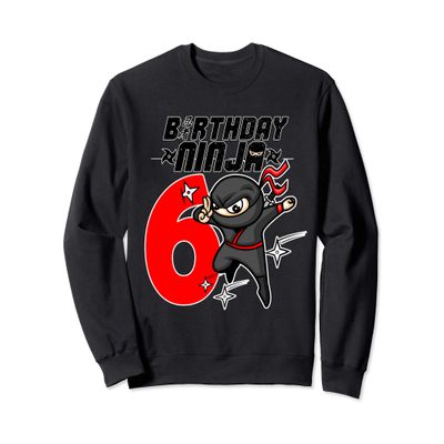 6 Year Old Ninja Party Boy Youth -Ninja Samurai Party Theme Sweatshirt