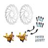 Juin Tech R1 Cable Actuated Hydraulic Bicycle Bike Disc Brake Caliper Set Extra Lightweight Hybrid Brake for Road Cyclocross Gravel eBike Folding Bike etc. use (Gold) view 2