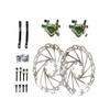 Juin Tech R1 Cable Actuated Hydraulic Bicycle Bike Disc Brake Caliper Set Extra Lightweight Hybrid Brake for Road Cyclocross Gravel eBike Folding Bike etc. use (Green) view 2