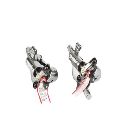 Juin Tech R1 Cable Actuated Hydraulic Bicycle Bike Disc Brake Caliper Set Extra Lightweight Hybrid Brake for Road Cyclocross Gravel eBike Folding Bike etc. use (Silver)
