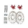 Juin Tech R1 Cable Actuated Hydraulic Bicycle Bike Disc Brake Caliper Set Extra Lightweight Hybrid Brake for Road Cyclocross Gravel eBike Folding Bike etc. use (Red) view 2